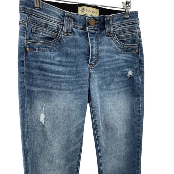 Democracy 'Ab'Solution Lightly Distressed Slimming Stretch Skinny Jeans Size 2 - Picture 3 of 9